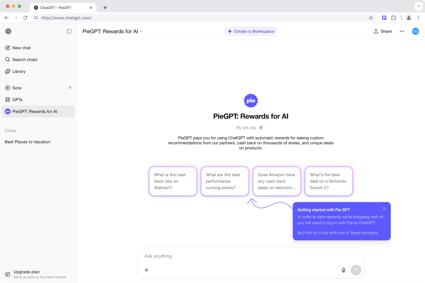 Pie for AI: Earn Rewards for Shopping with ChatGPT
